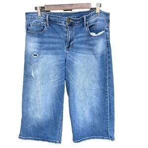 Calvin Klein Wide Leg Crop Women's Distressed Jean Plus Size 32